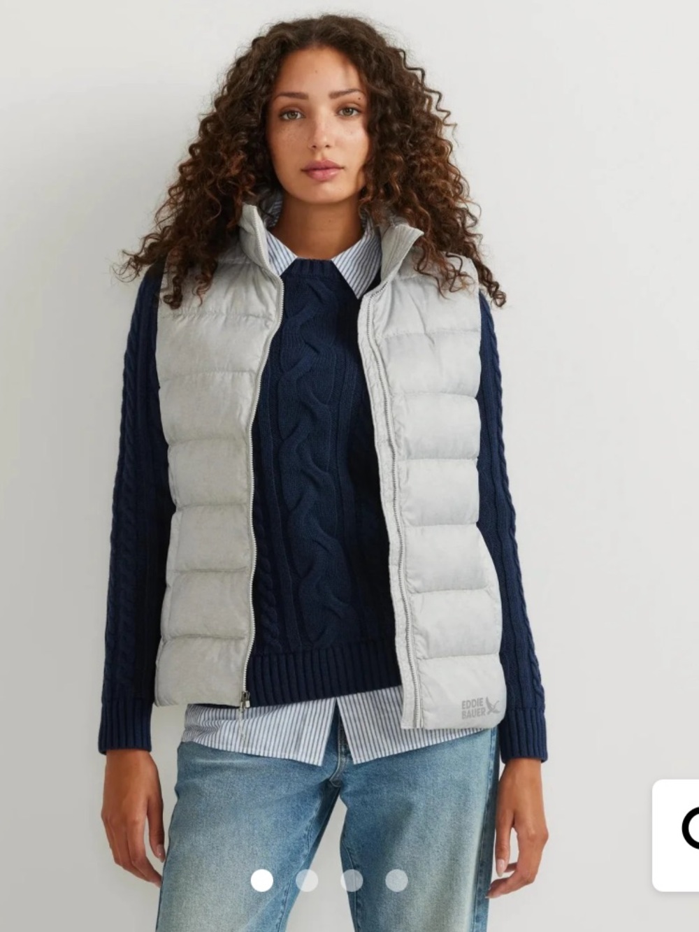 eddie bauer vest cirruslite down light heather grey NEW NWT